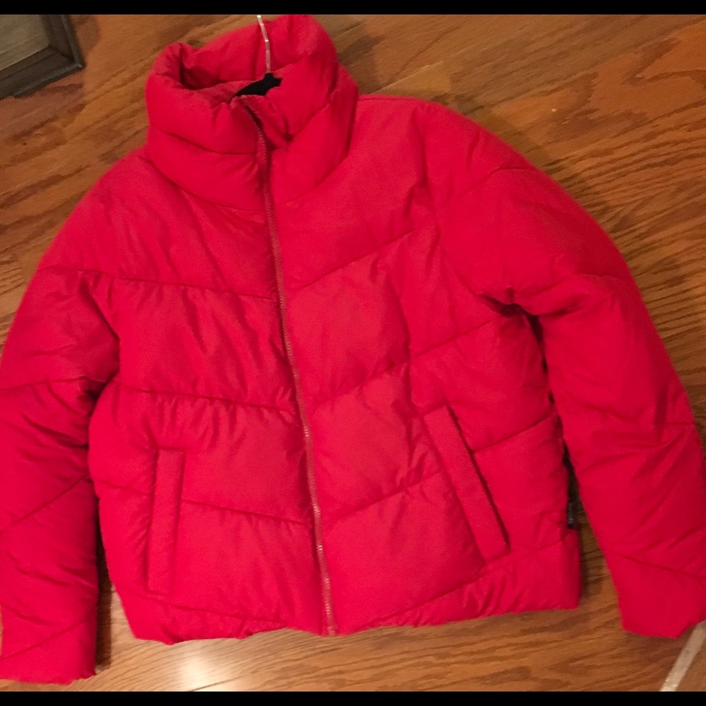 Abercrombie Red Puffer Jacket Lg